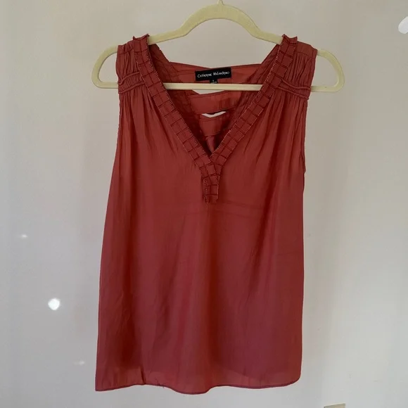 Catherine Malandrino Sleeveless Satin Top – Size Small - Picture 2 of 6